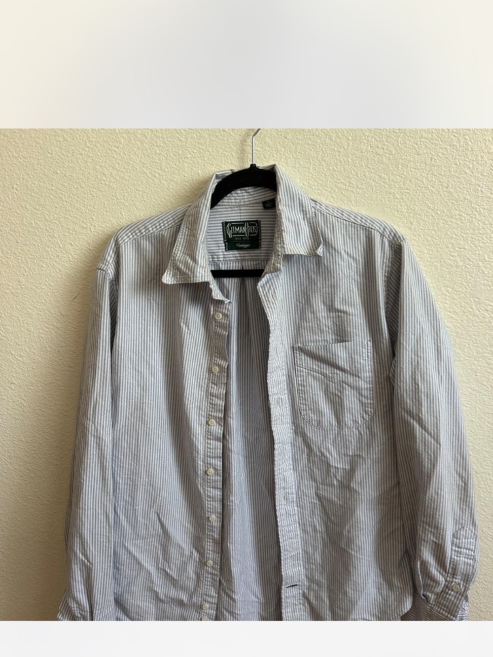 blue stripe brushed fall oxford